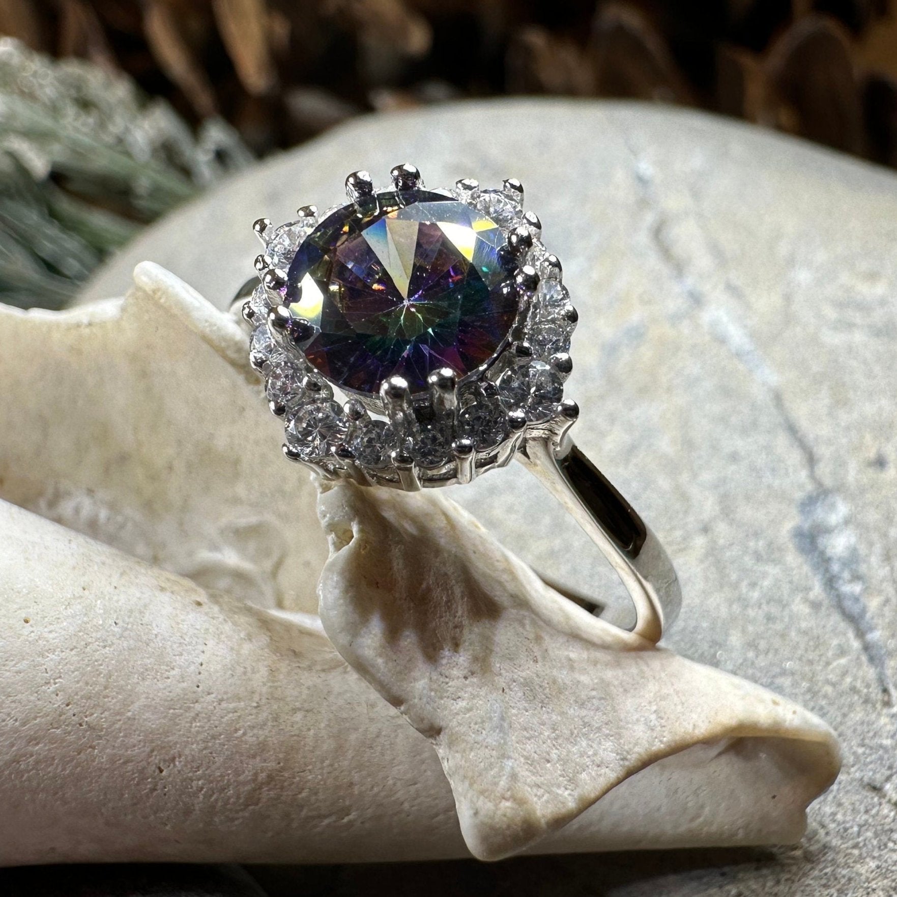 Honoria Mystic Topaz Engagement Ring