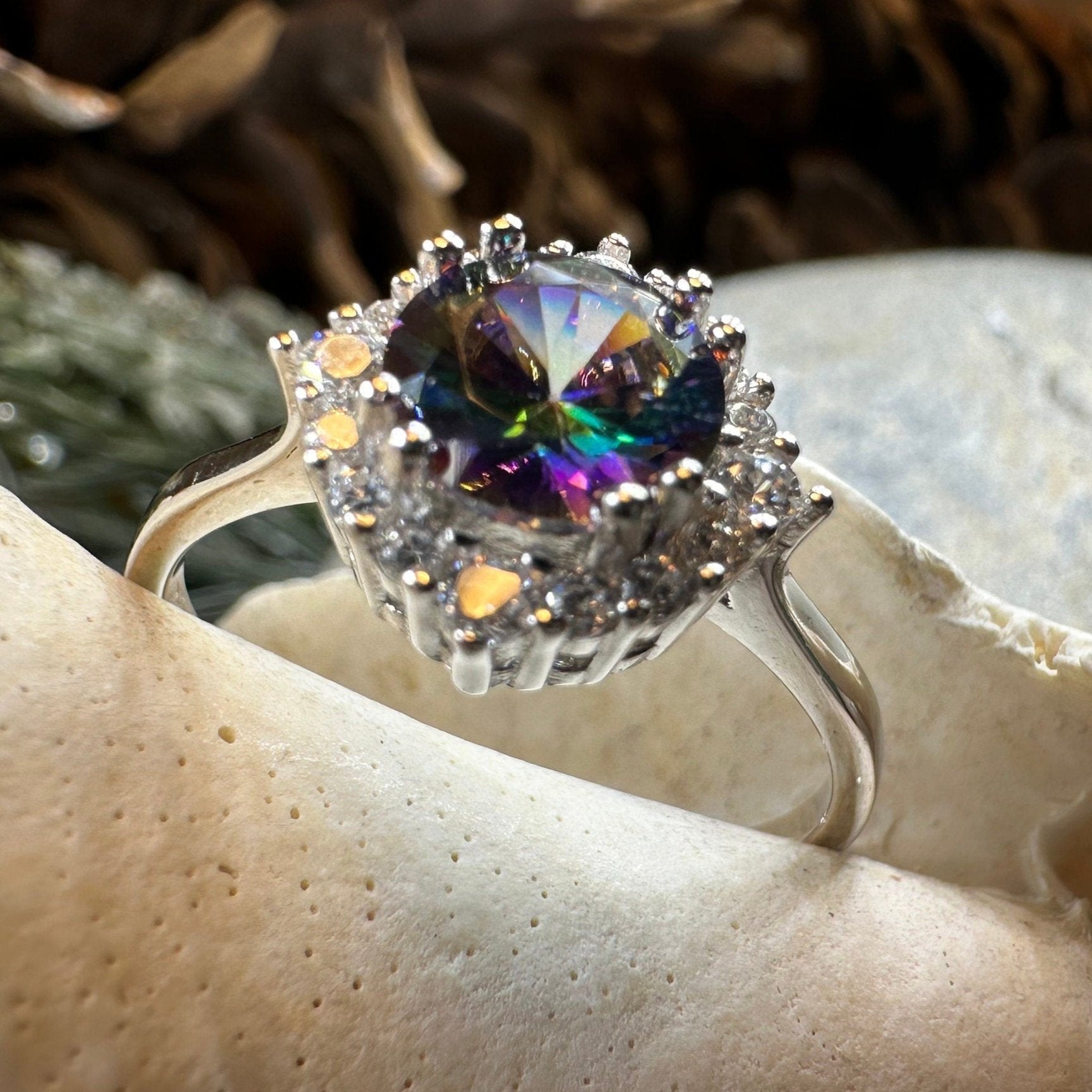 Honoria Mystic Topaz Engagement Ring