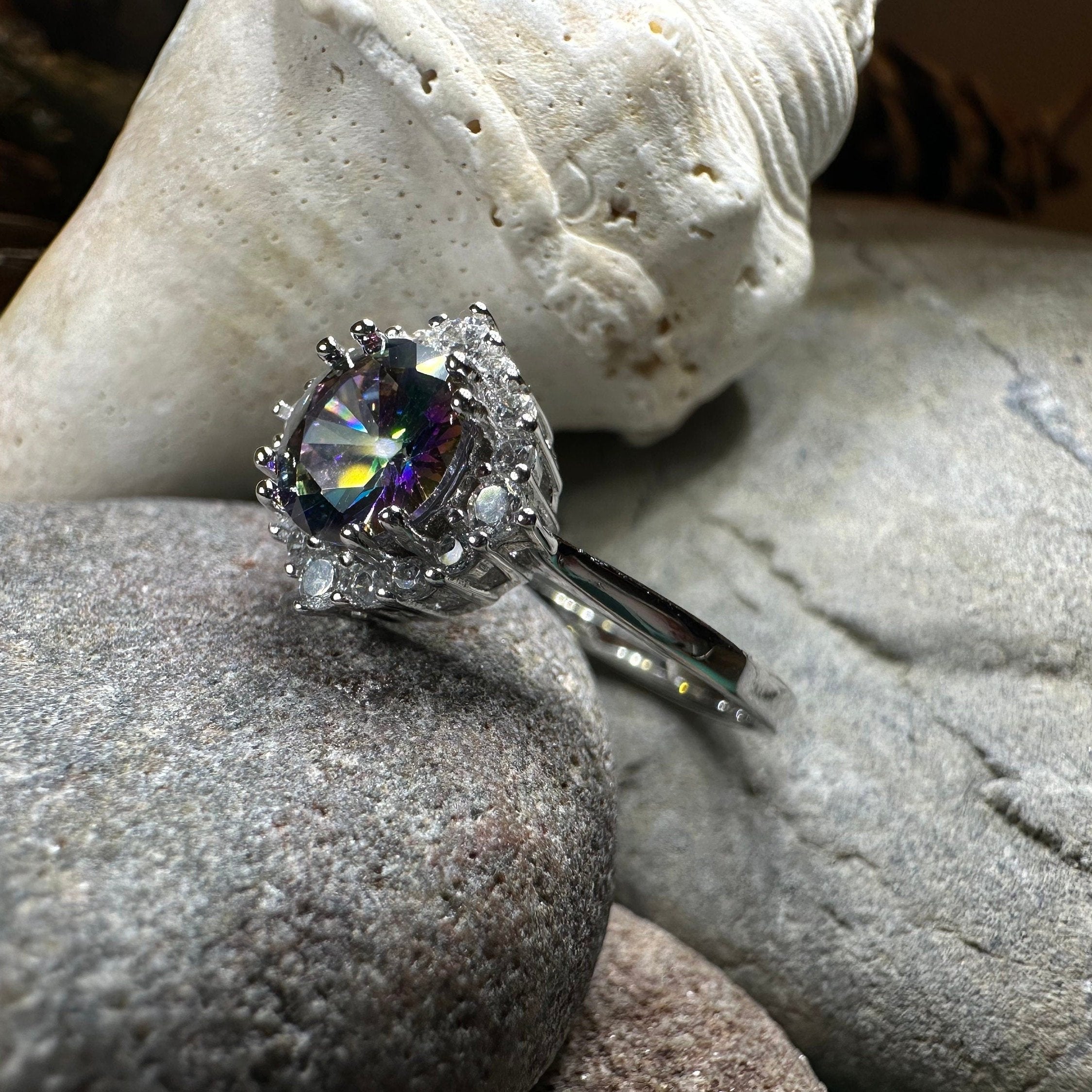 Honoria Mystic Topaz Engagement Ring