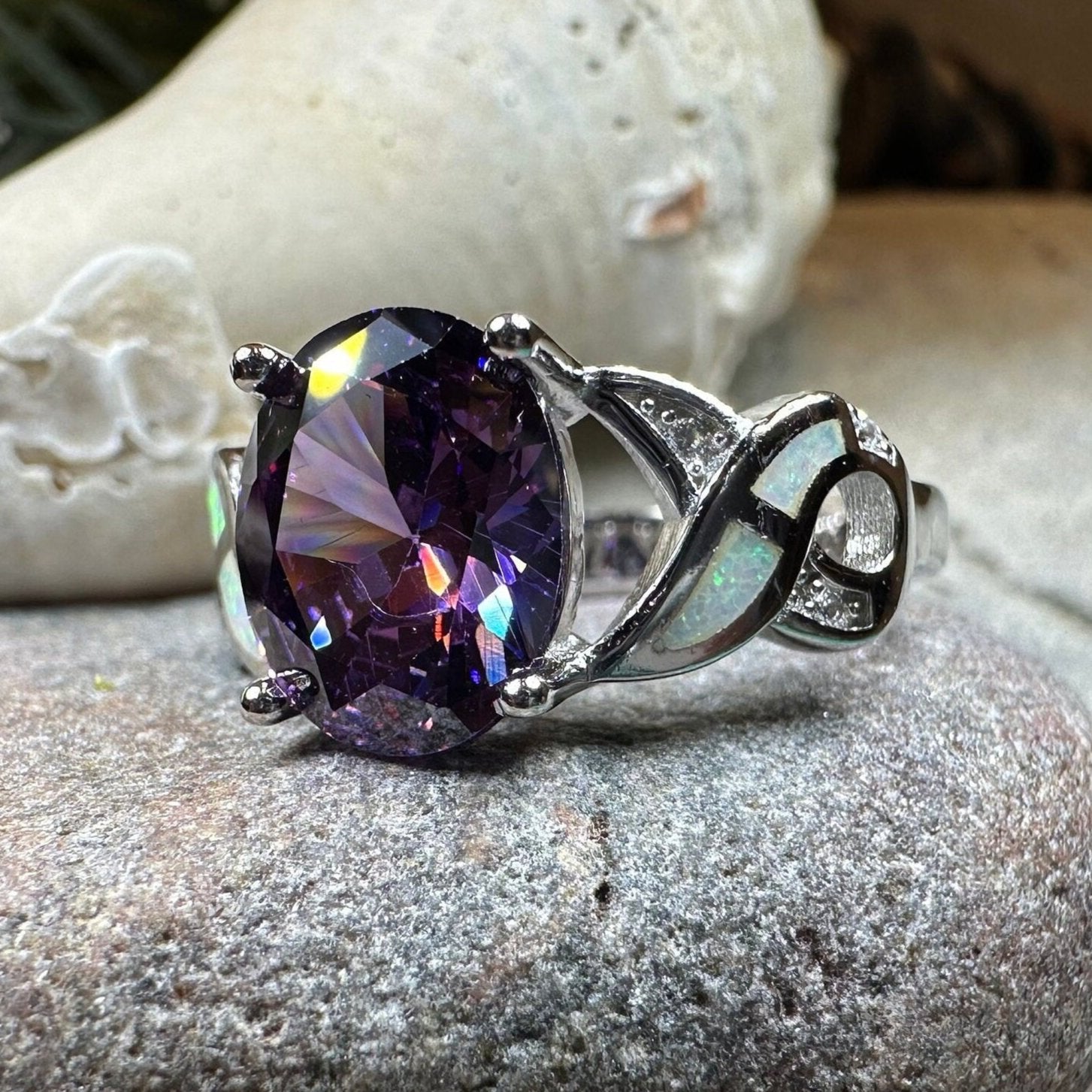 Boinne Opal Celtic Ring