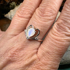 Wistful Moonstone Heart Ring