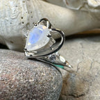 Wistful Moonstone Heart Ring