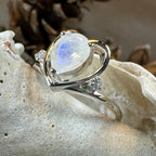 Wistful Moonstone Heart Ring