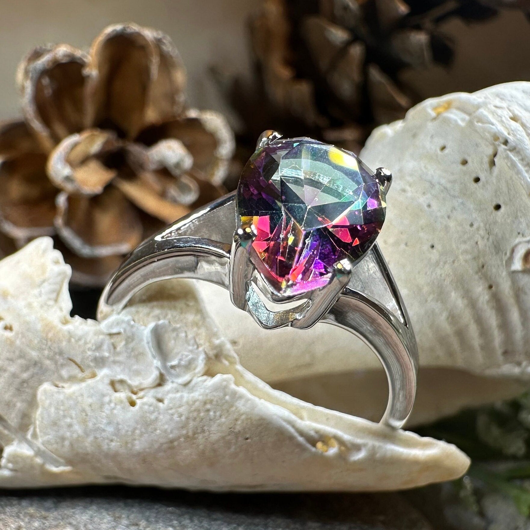 Leithen Mystic Topaz Engagement Ring