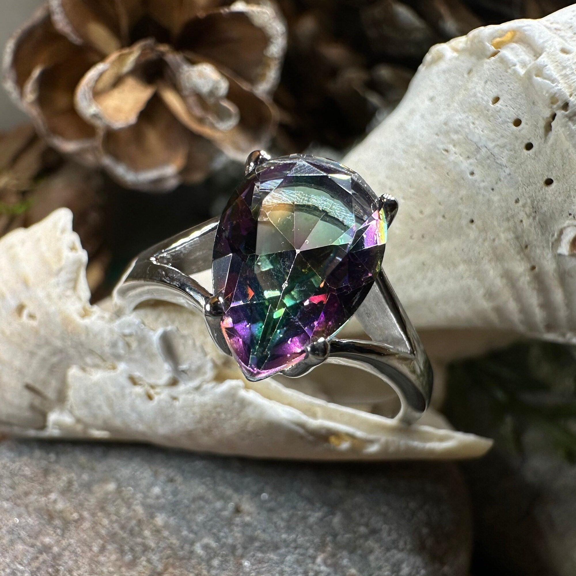 Leithen Mystic Topaz Engagement Ring