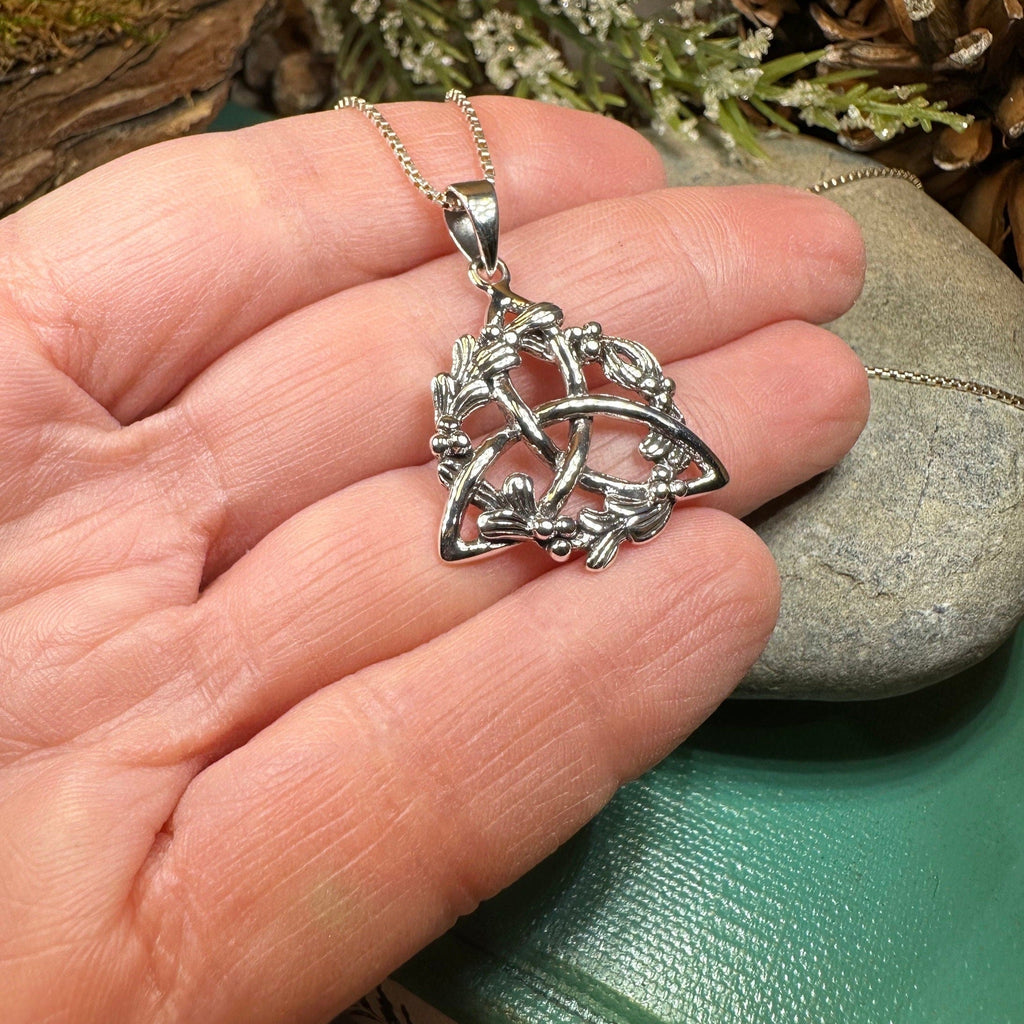 Mystic Mistletoe Triquetra Necklace