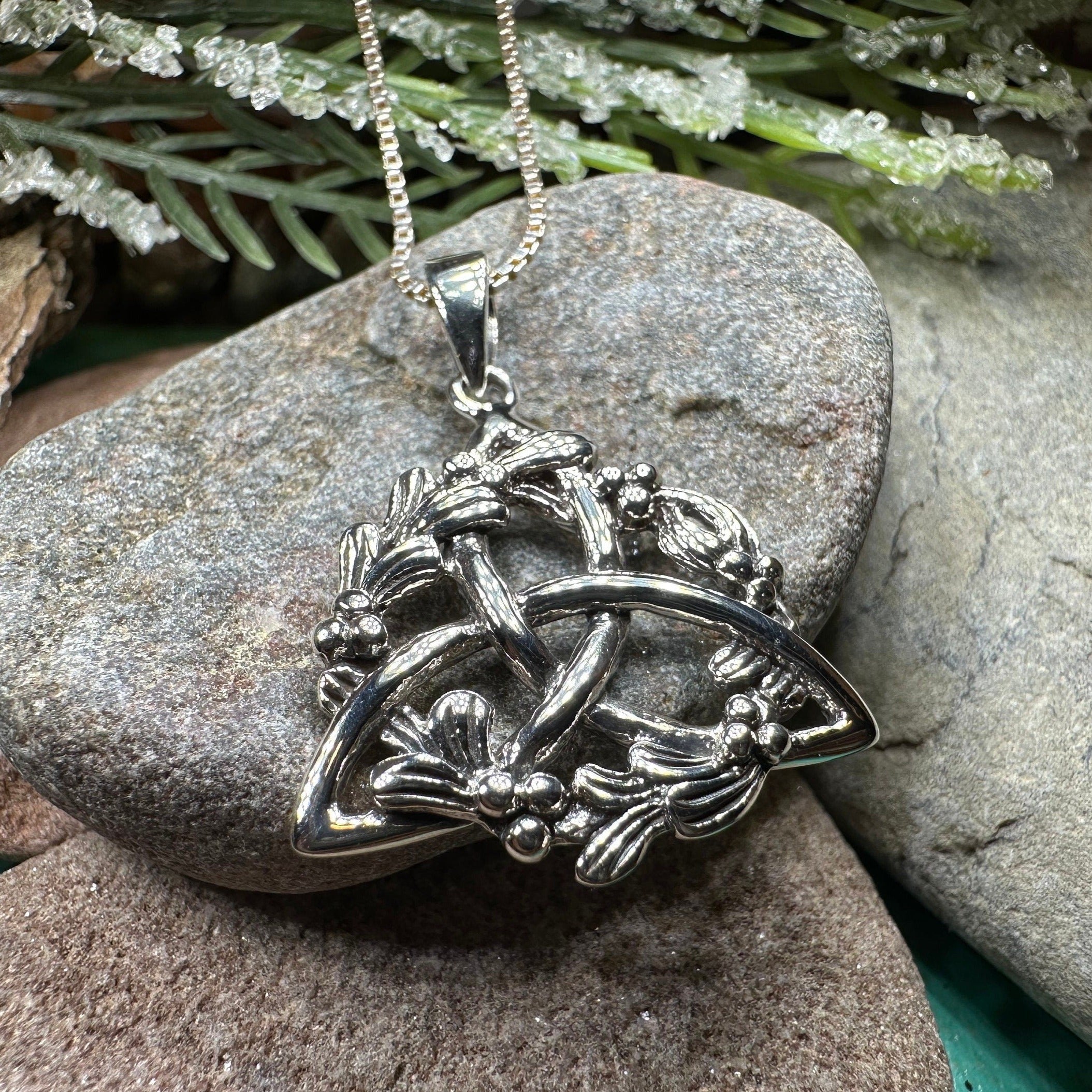 Mystic Mistletoe Triquetra Necklace