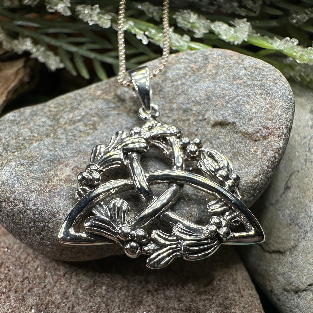 Mystic Mistletoe Triquetra Necklace