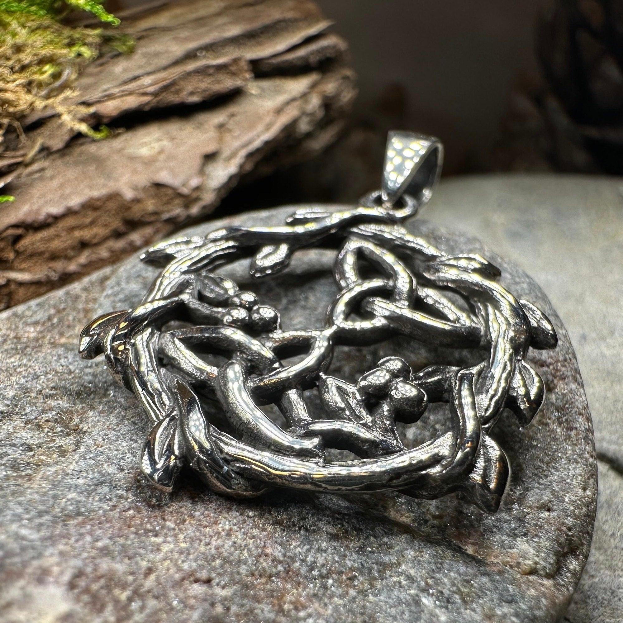 Mistletoe Trinity Knot Necklace