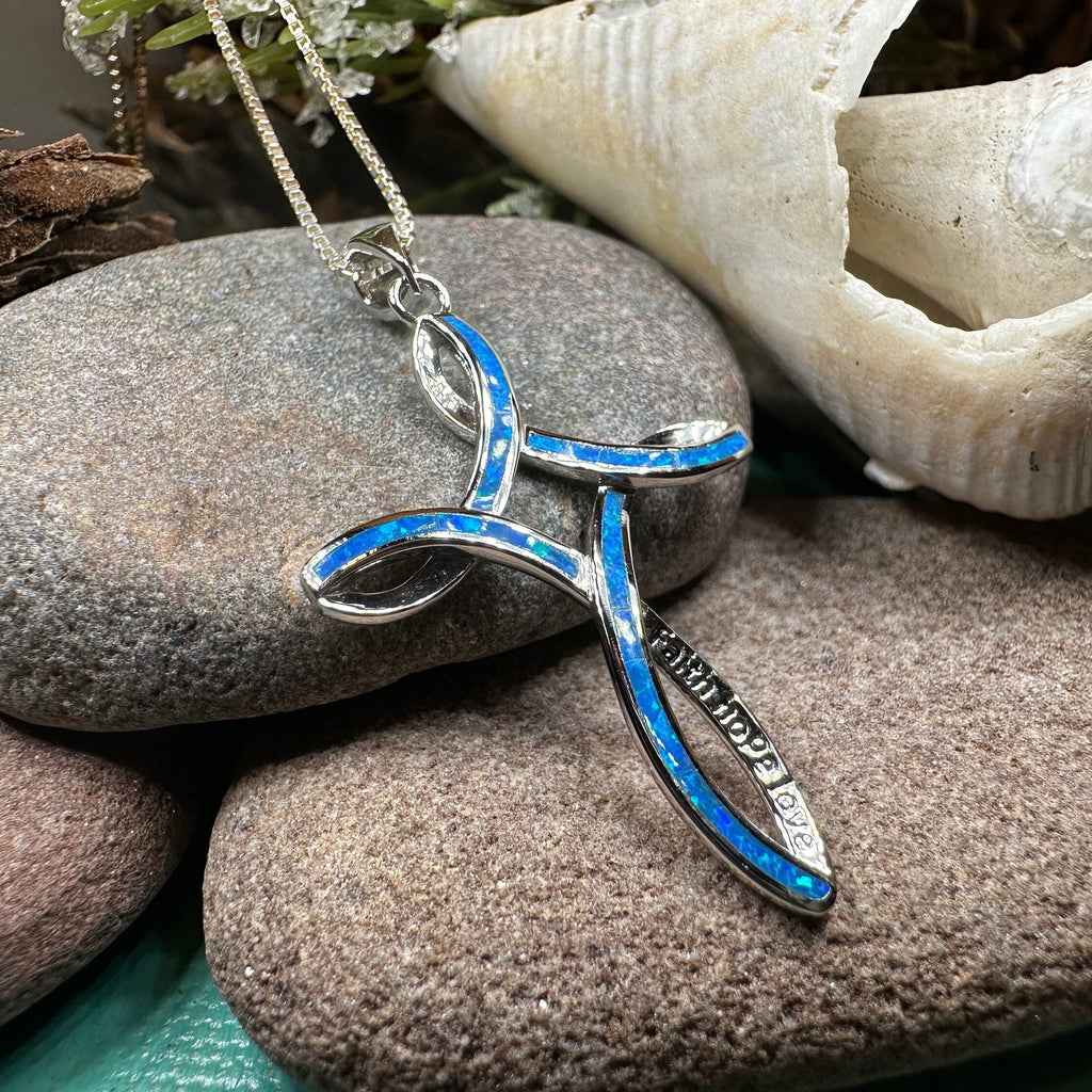 Faith Hope Love Celtic Cross Necklace