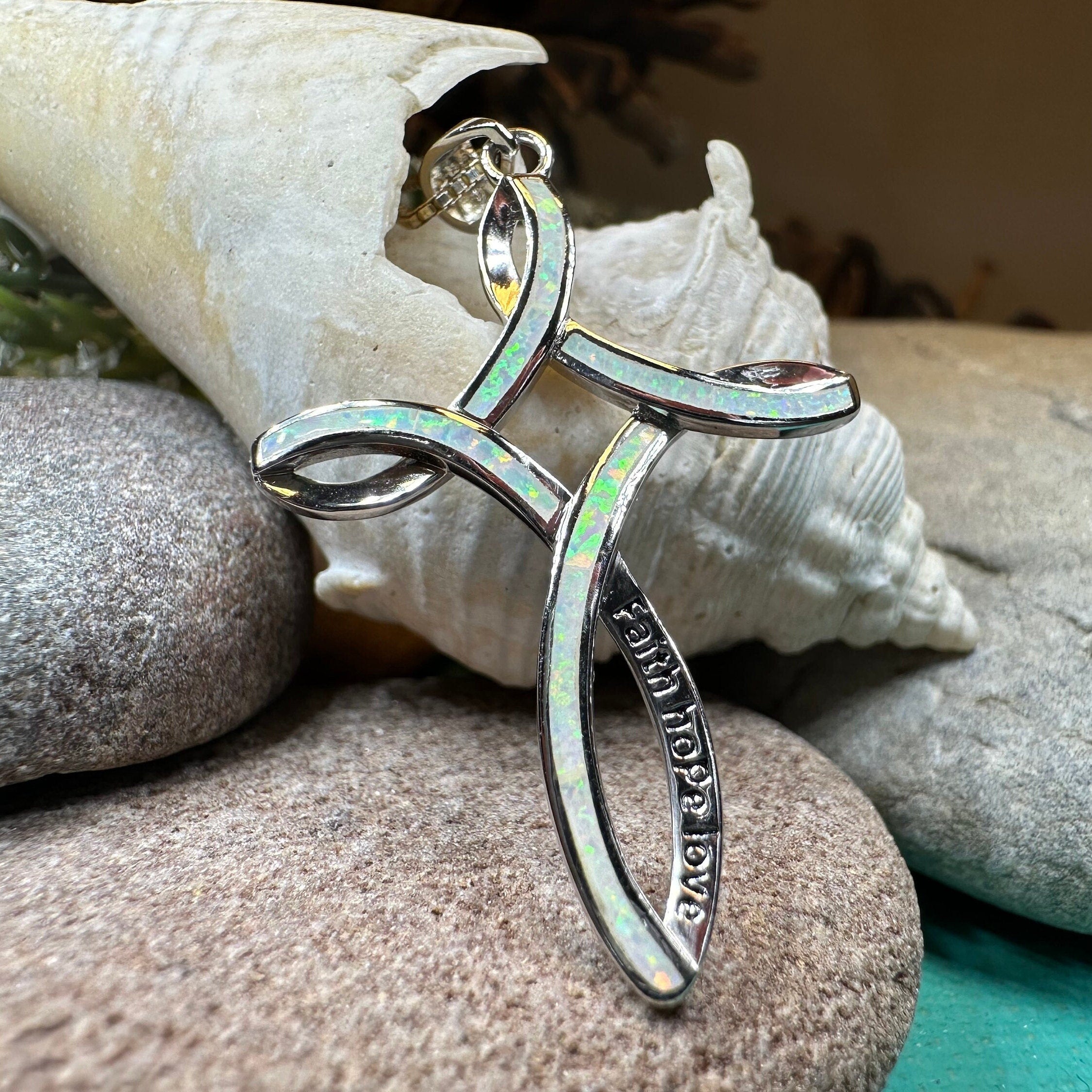 Faith Hope Love Celtic Cross Necklace
