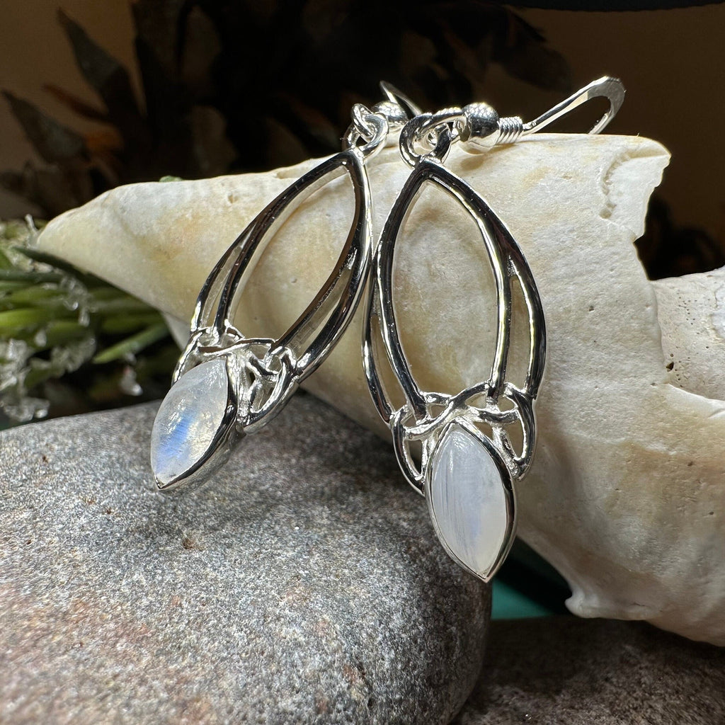 Lalvyna Trinity Knot Moonstone Earrings