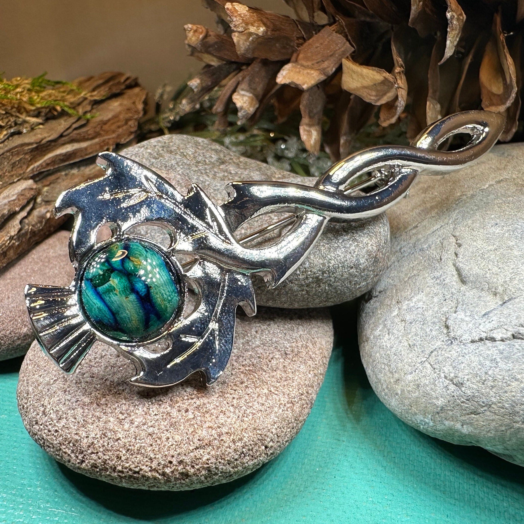 Heathergems Thistle Kilt Pin