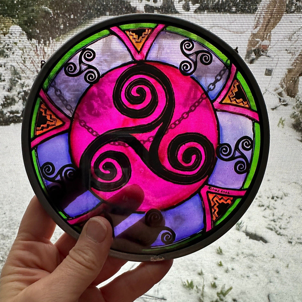 Purple Swirls Celtic Spiral Suncatcher