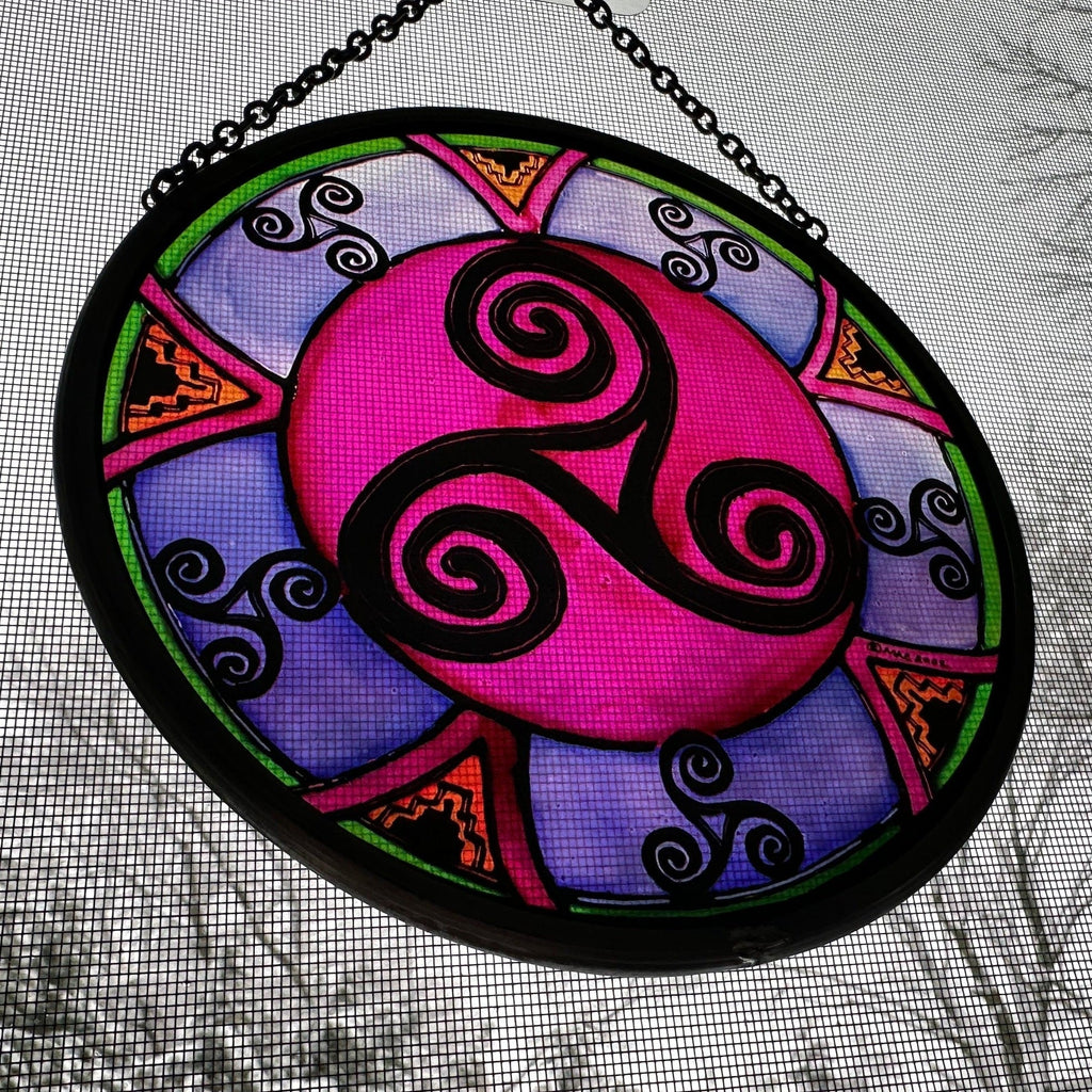 Purple Swirls Celtic Spiral Suncatcher
