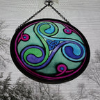 Green Durrow Celtic Spiral Suncatcher