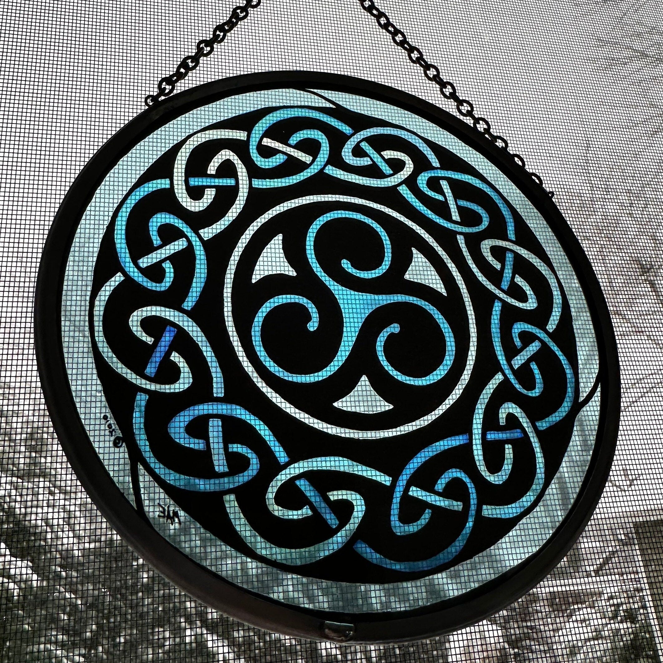 Blue Brenton Celtic Spiral Suncatcher