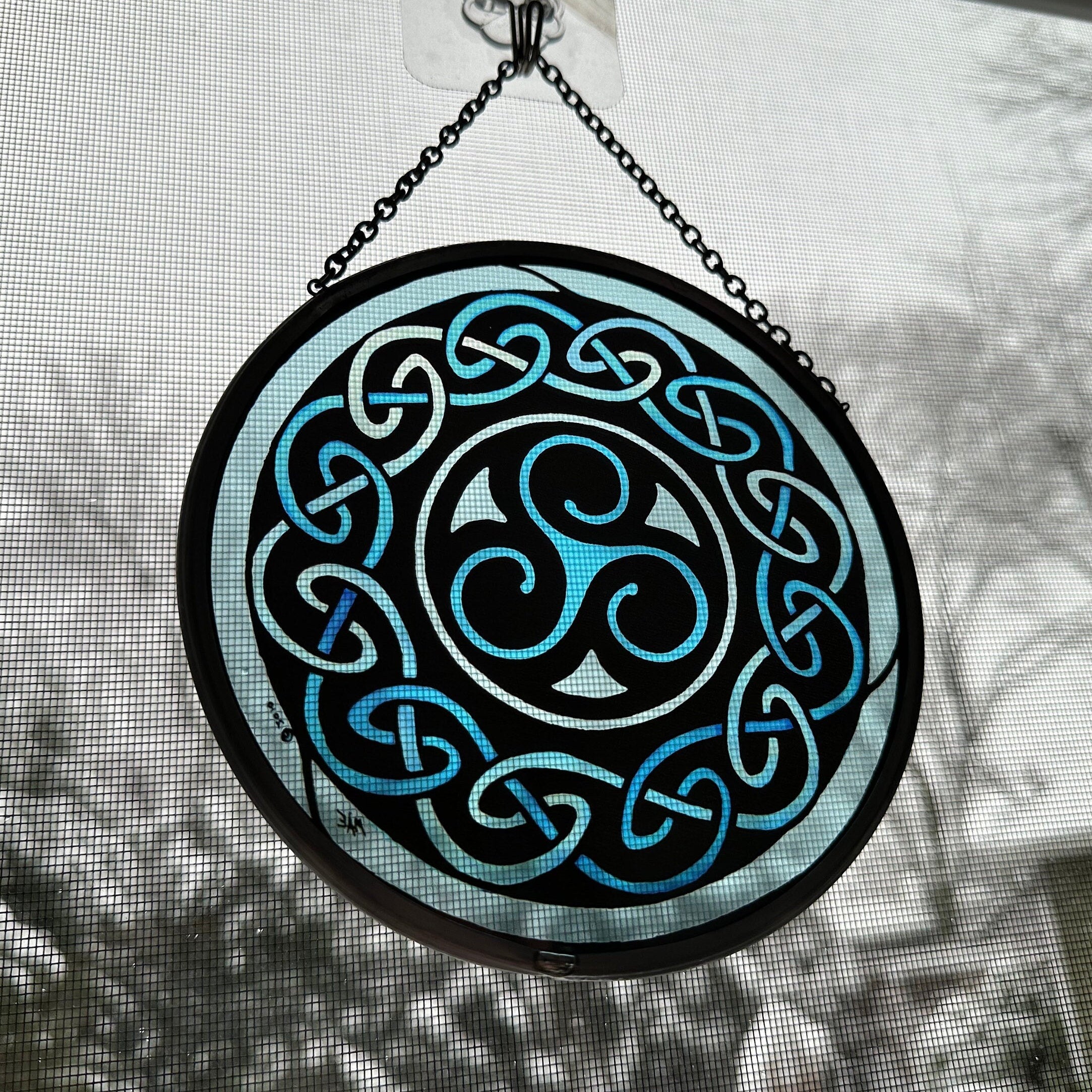 Blue Brenton Celtic Spiral Suncatcher