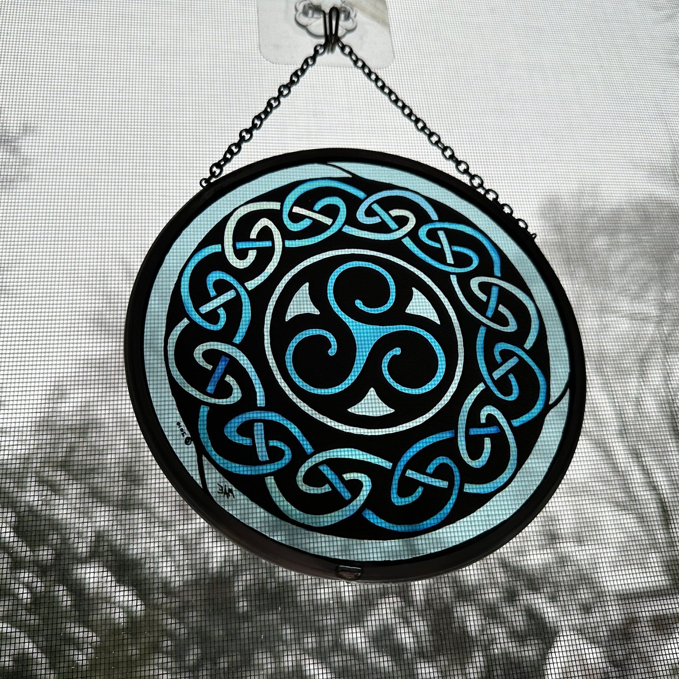 Blue Brenton Celtic Spiral Suncatcher