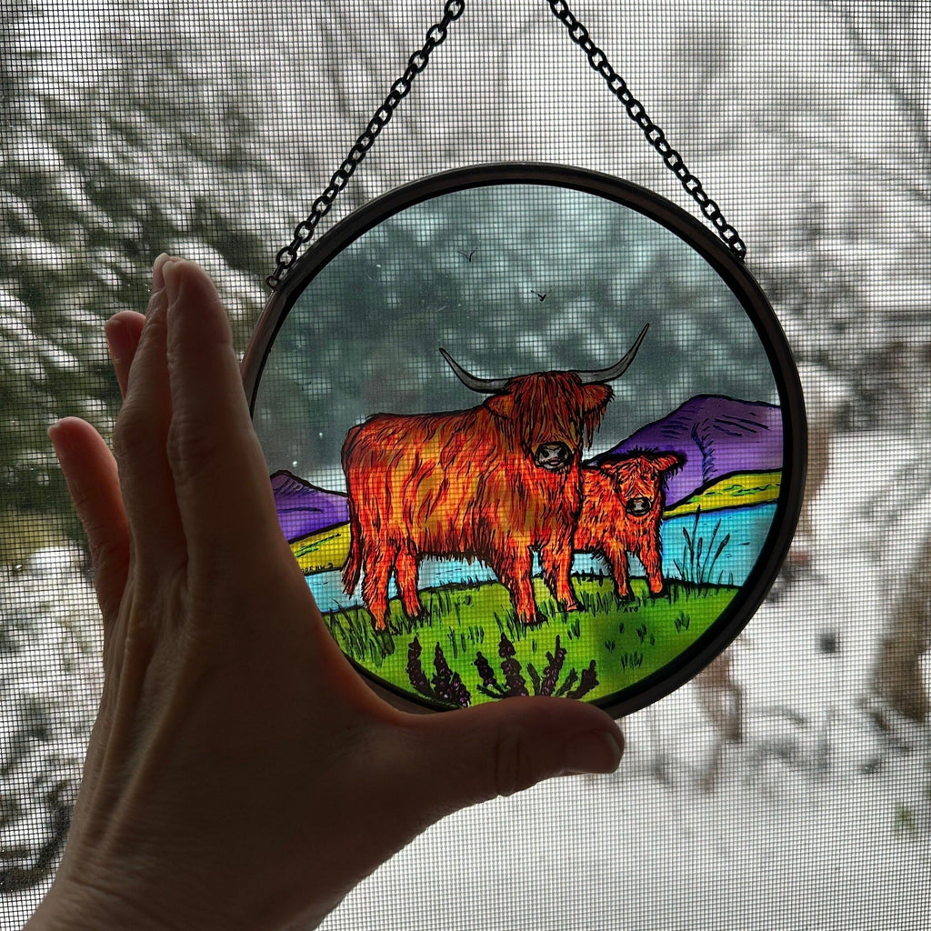 Scottish Highland Cow Suncatcher