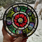 Glasgow Rose and Scottish Thistle Suncatcher