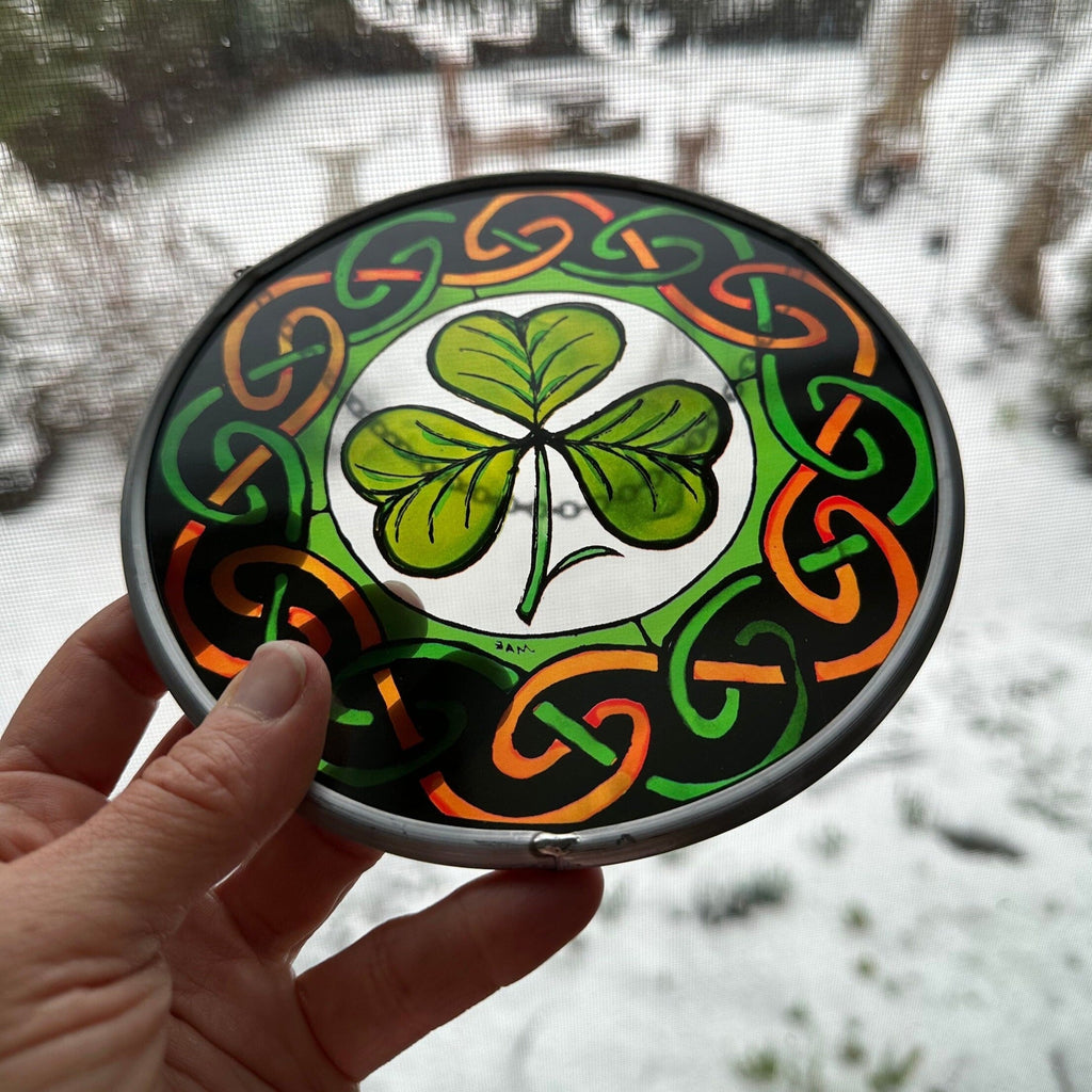 Irish Shamrock Stained Glass Gift