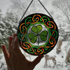 Irish Shamrock Stained Glass Gift