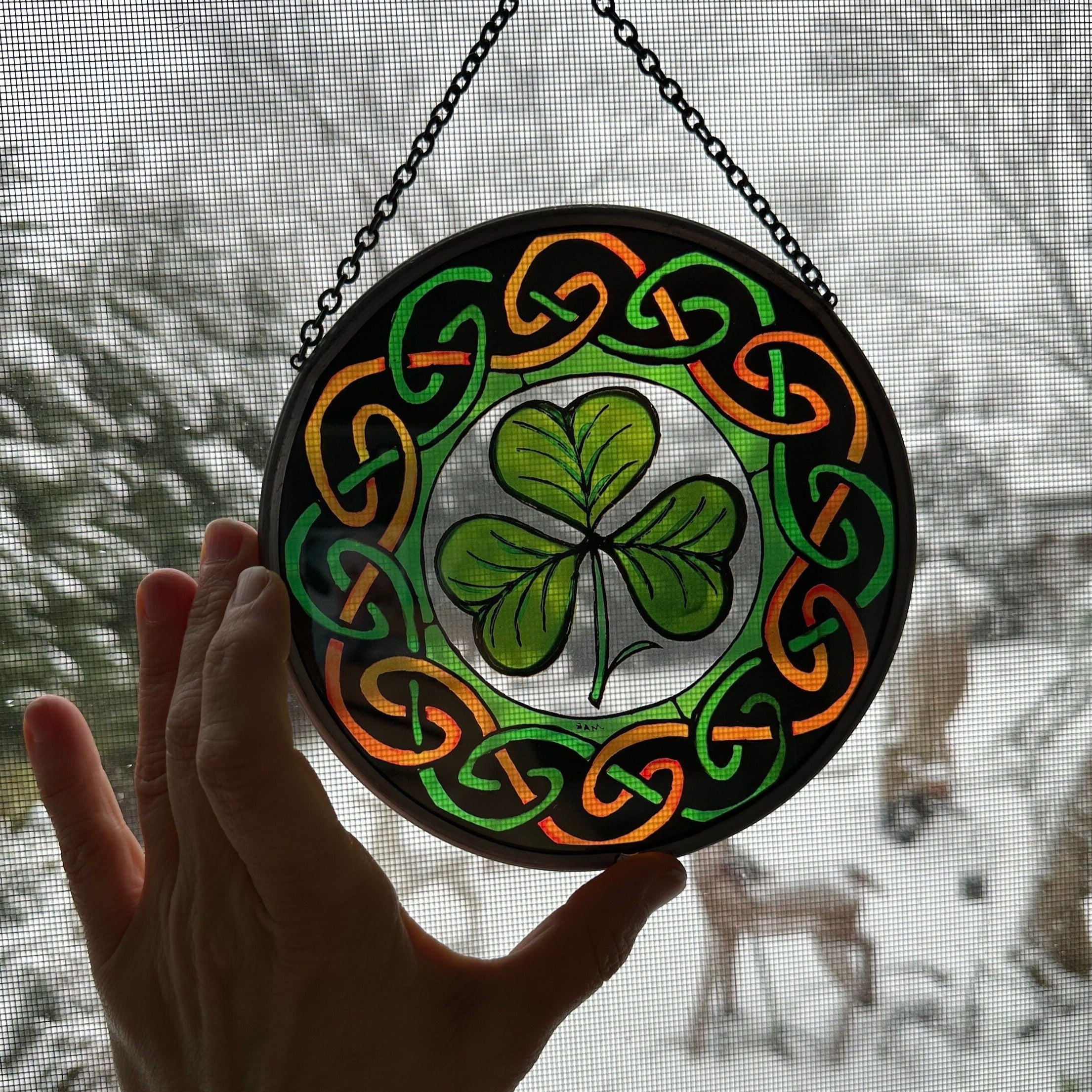 Irish Shamrock Stained Glass Gift