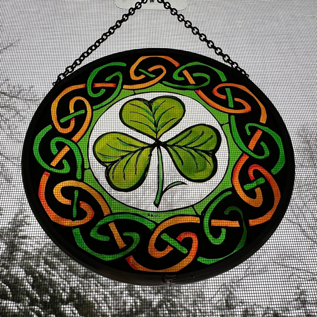 Irish Shamrock Stained Glass Gift
