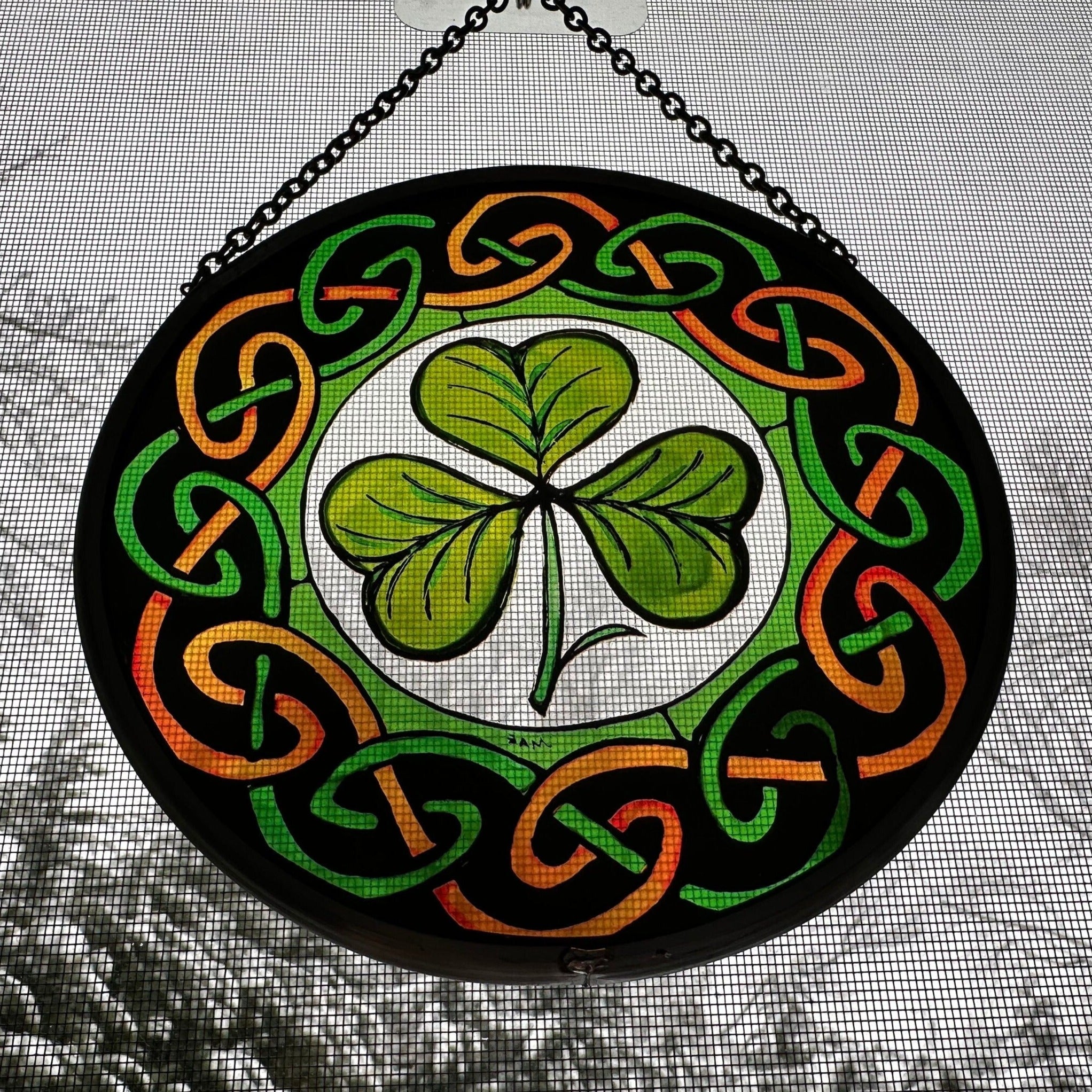 Irish Shamrock Stained Glass Gift