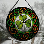 Irish Shamrock Stained Glass Gift