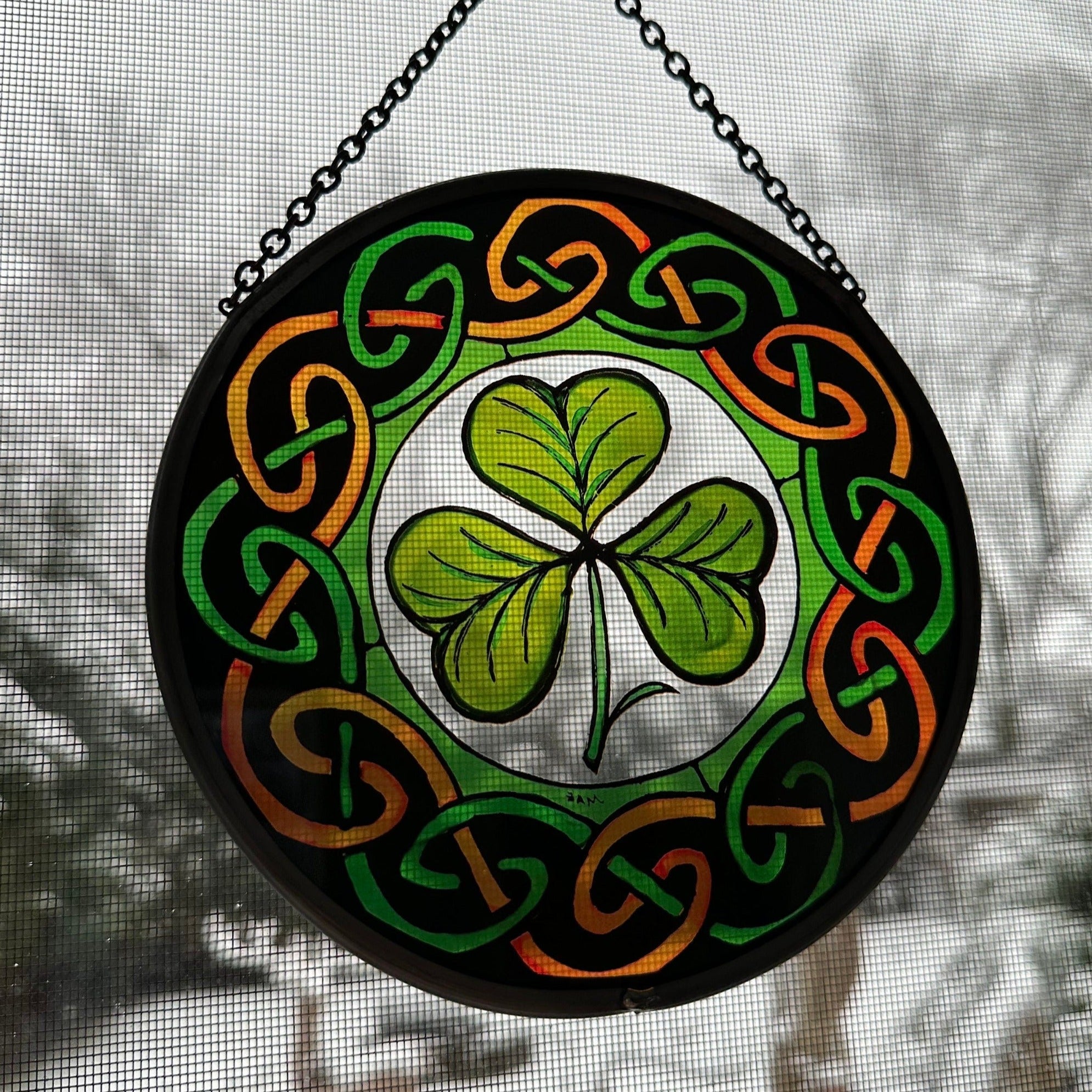 Irish Shamrock Stained Glass Gift