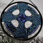 Celtic Cross Stained Glass Suncatcher