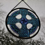 Celtic Cross Stained Glass Suncatcher