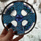 Celtic Cross Stained Glass Suncatcher