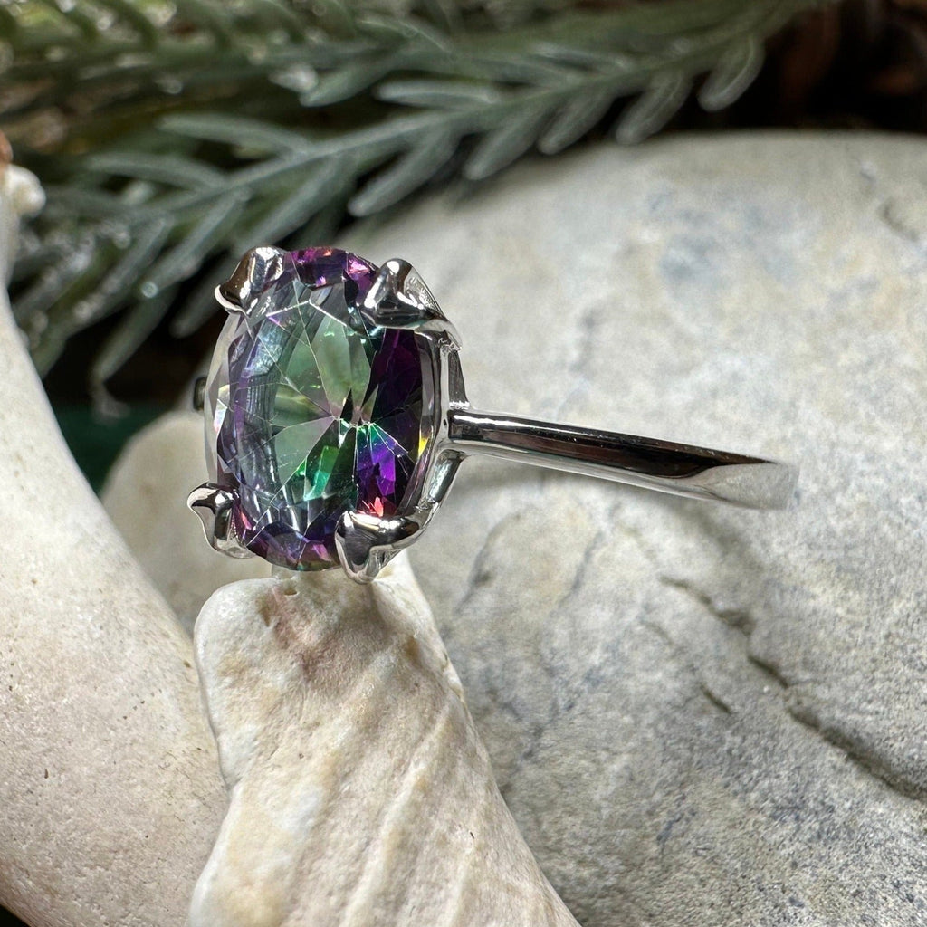 Highland Lass Mystic Topaz Solitaire Ring