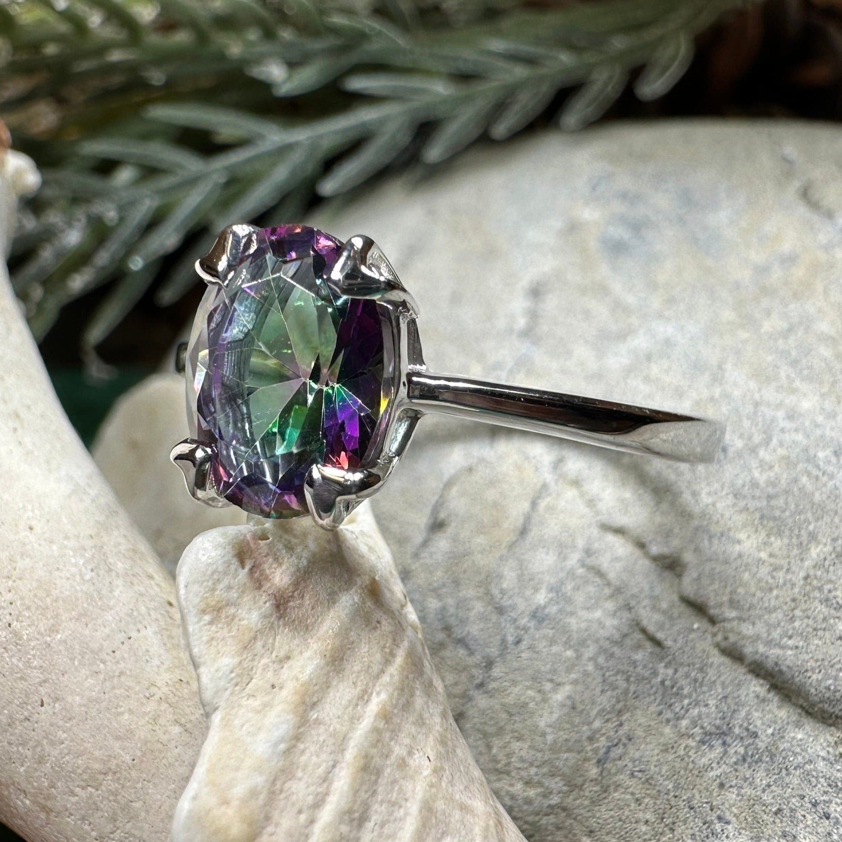 Highland Lass Mystic Topaz Solitaire Ring