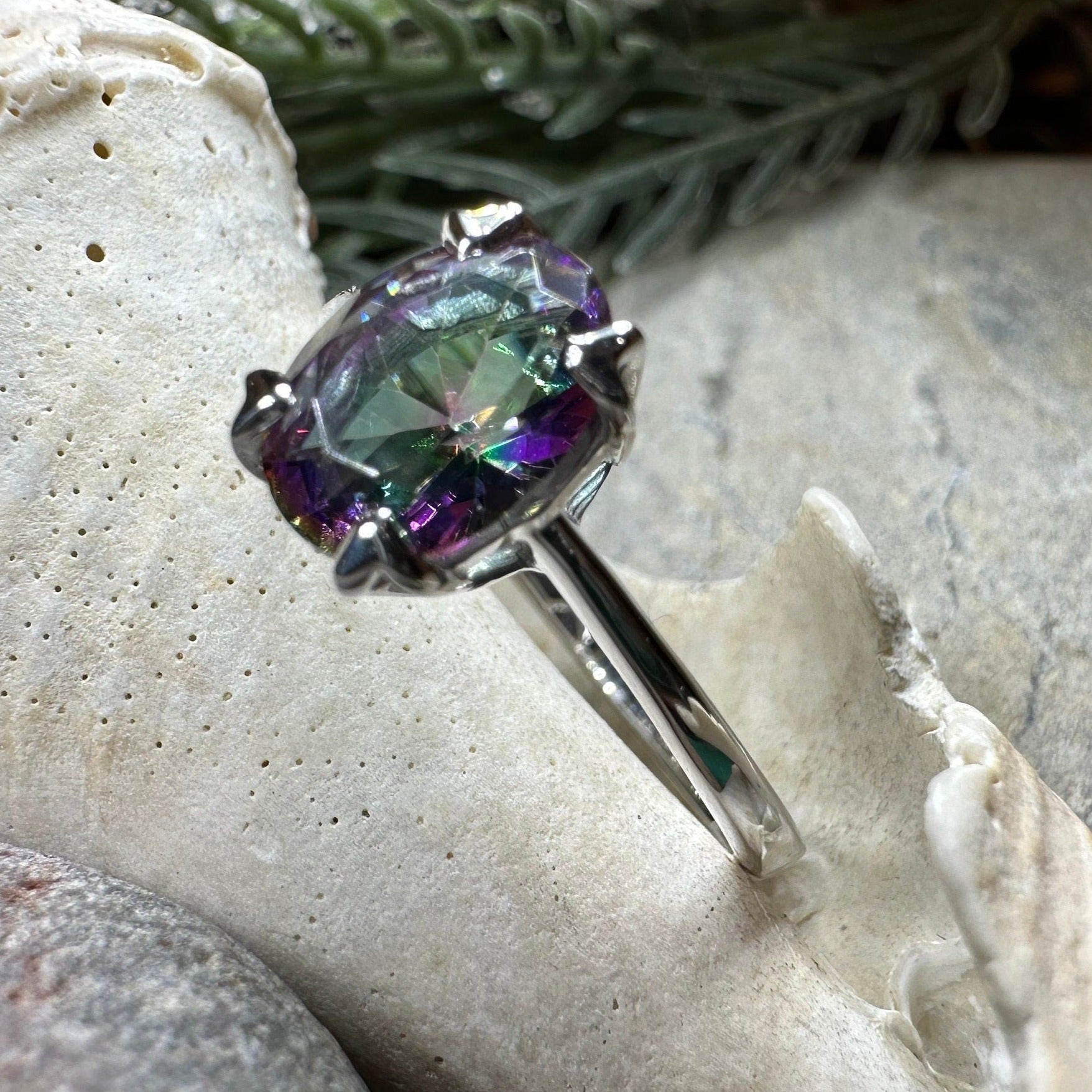Highland Lass Mystic Topaz Solitaire Ring