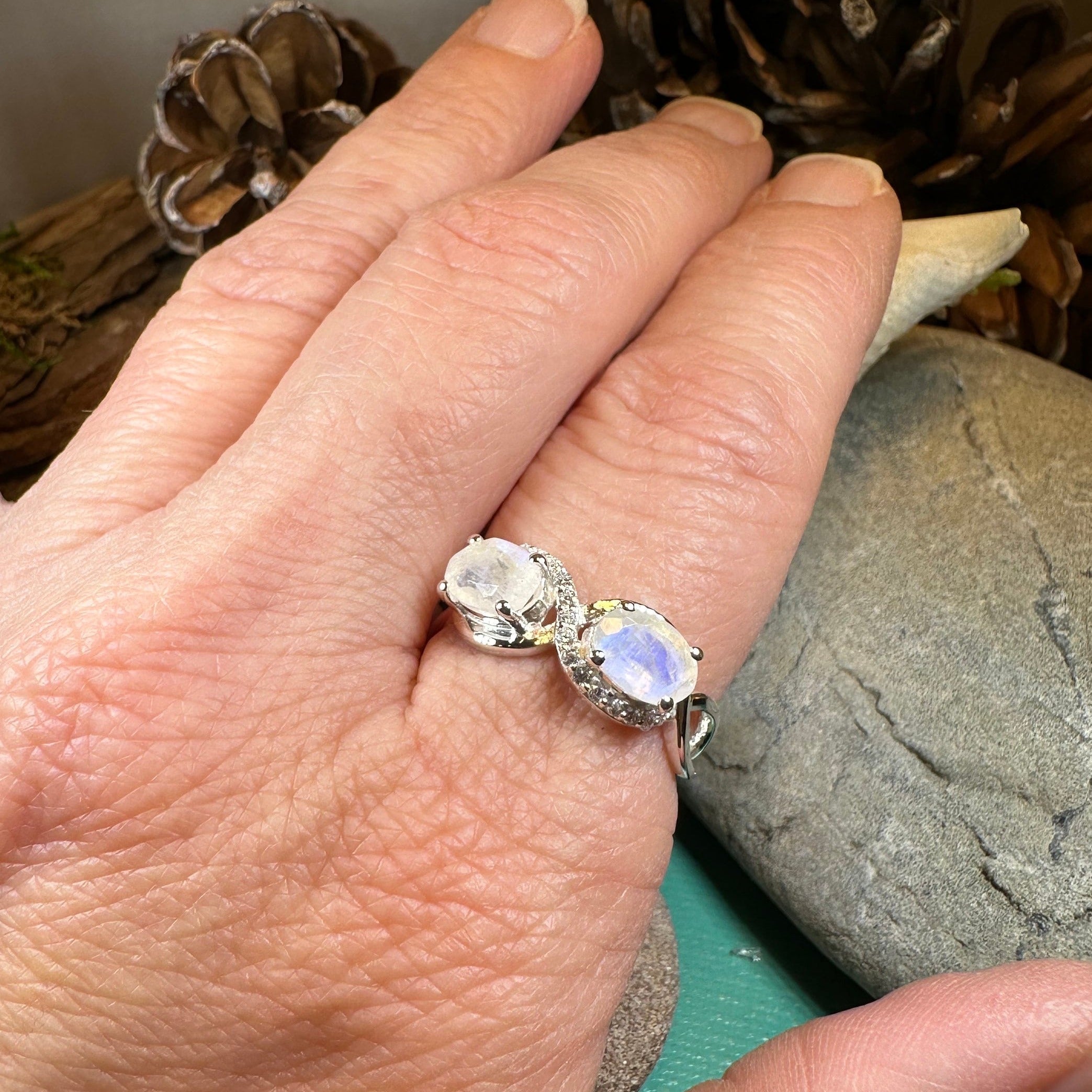 Moonstone Infinity Promise Ring