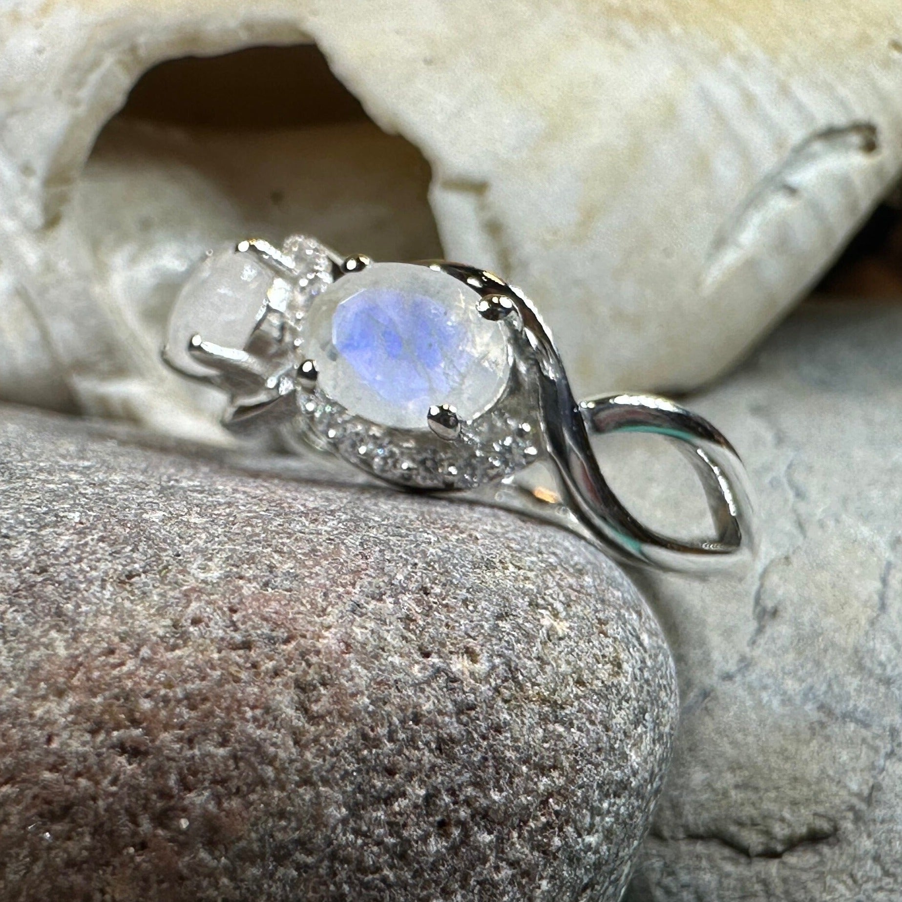 Moonstone Infinity Promise Ring