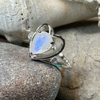 Wistful Moonstone Heart Ring