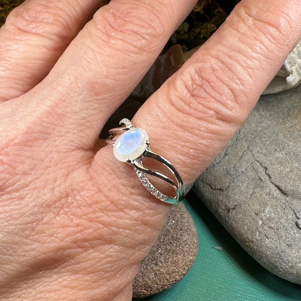 Snow Queen Moonstone Ring