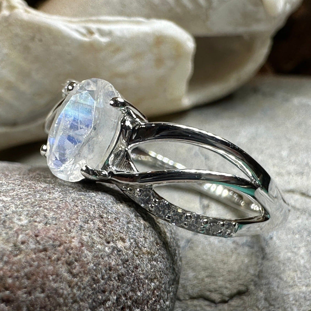Snow Queen Moonstone Ring