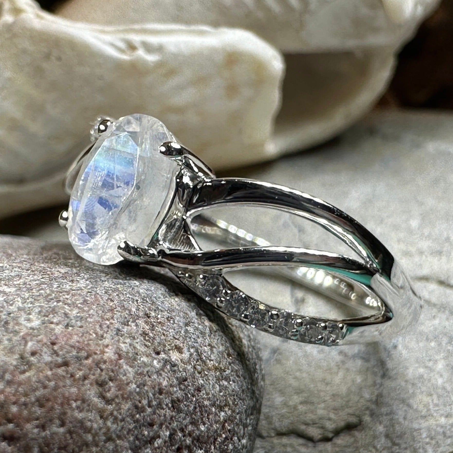 Snow Queen Moonstone Ring