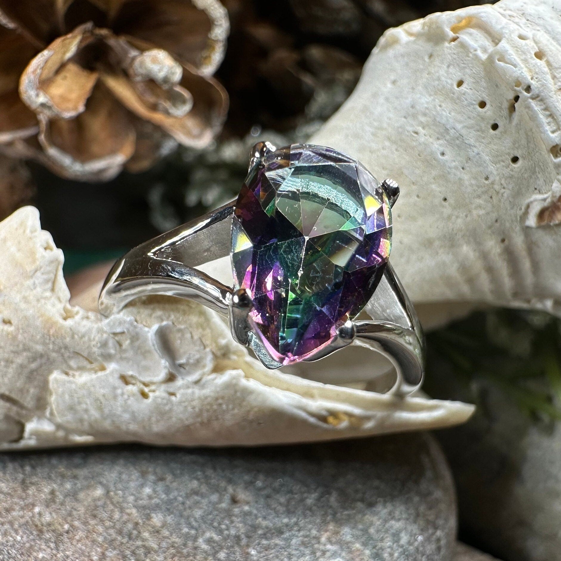Leithen Mystic Topaz Engagement Ring