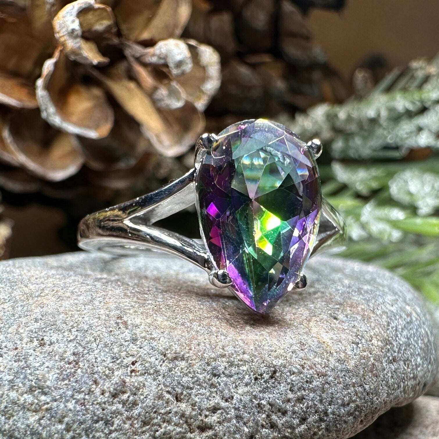 Leithen Mystic Topaz Engagement Ring