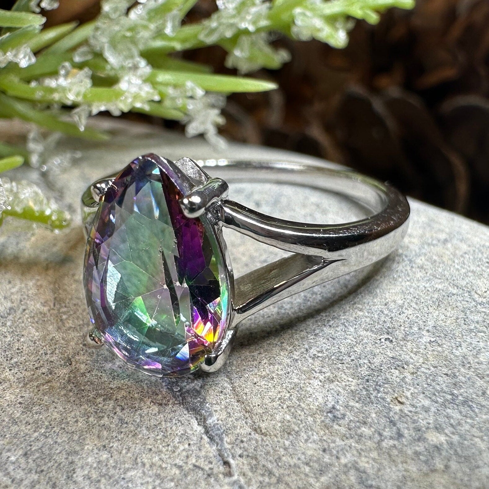 Leithen Mystic Topaz Engagement Ring