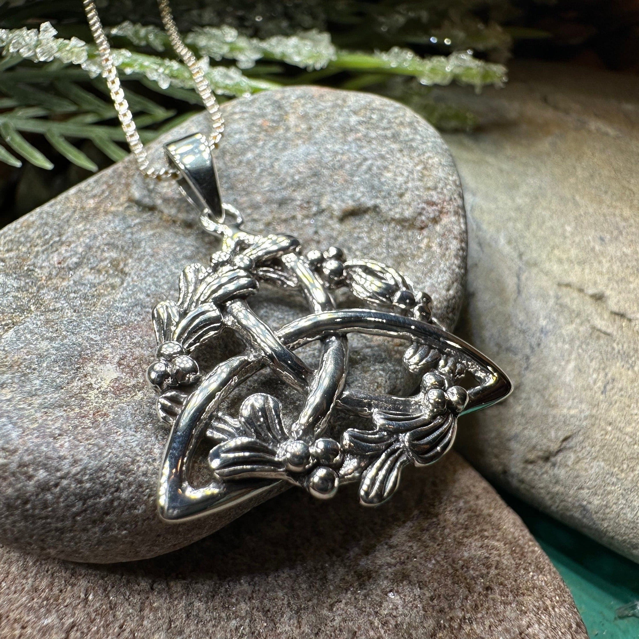 Mystic Mistletoe Triquetra Necklace
