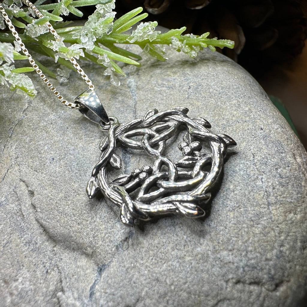 Mistletoe Trinity Knot Necklace