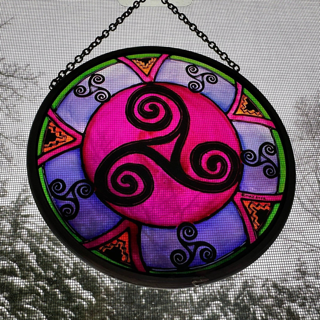 Purple Swirls Celtic Spiral Suncatcher